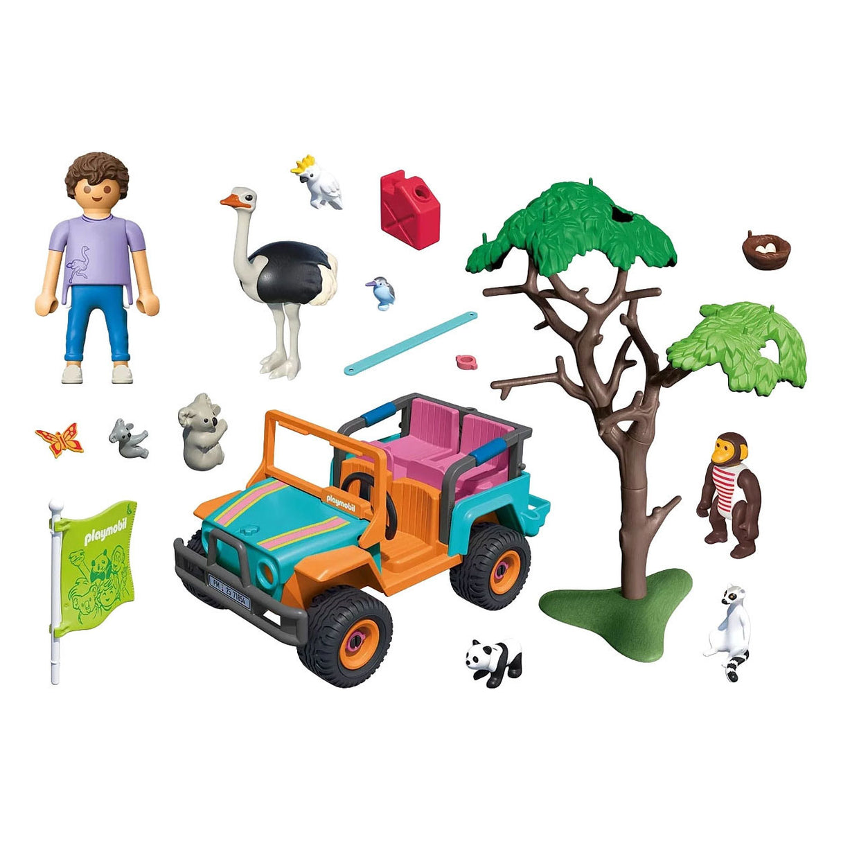 Playmobil dyrevenner farverigt terrængående køretøj - 71855