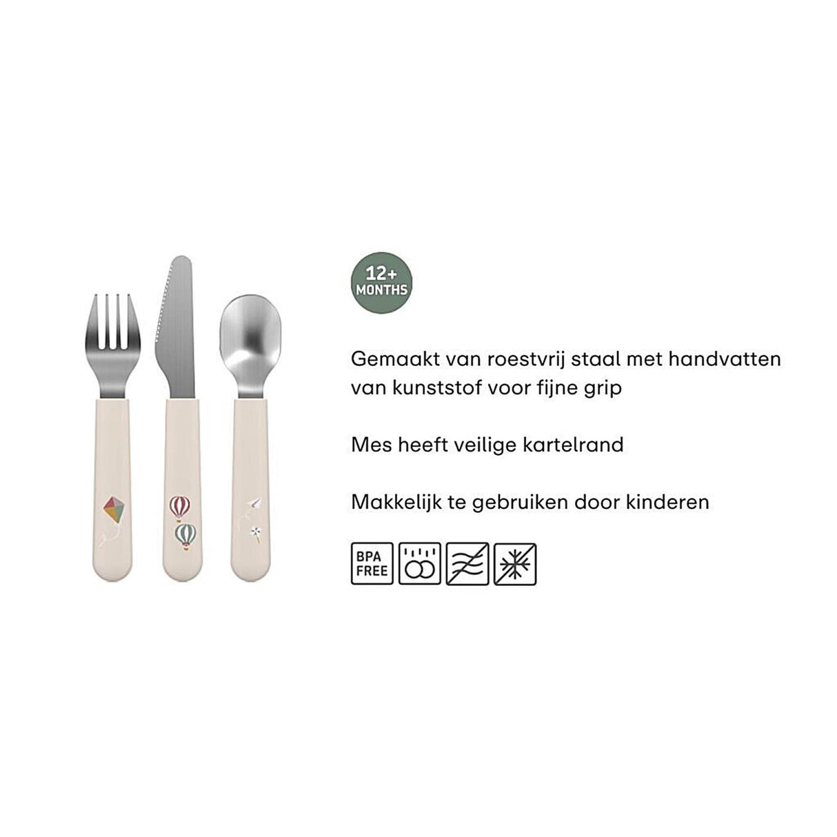Mepal mio børnebestik little dutch - 3-delt. gaffel. kniv og ske - rustfrit stål - børneservice - skovvenner