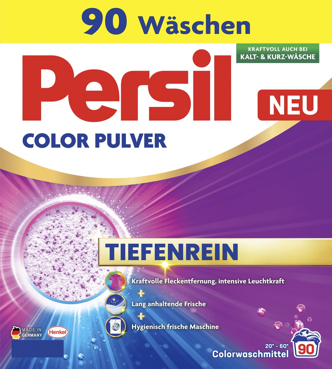 Persil professionel pulverfarve - vaskemiddel - farvet vasketøj - 90 vaske - masseemballage
