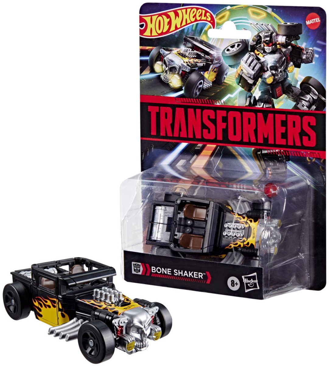 Hasbro hot wheels x transformers actionfigur bone shaker 12 cm actionfigur