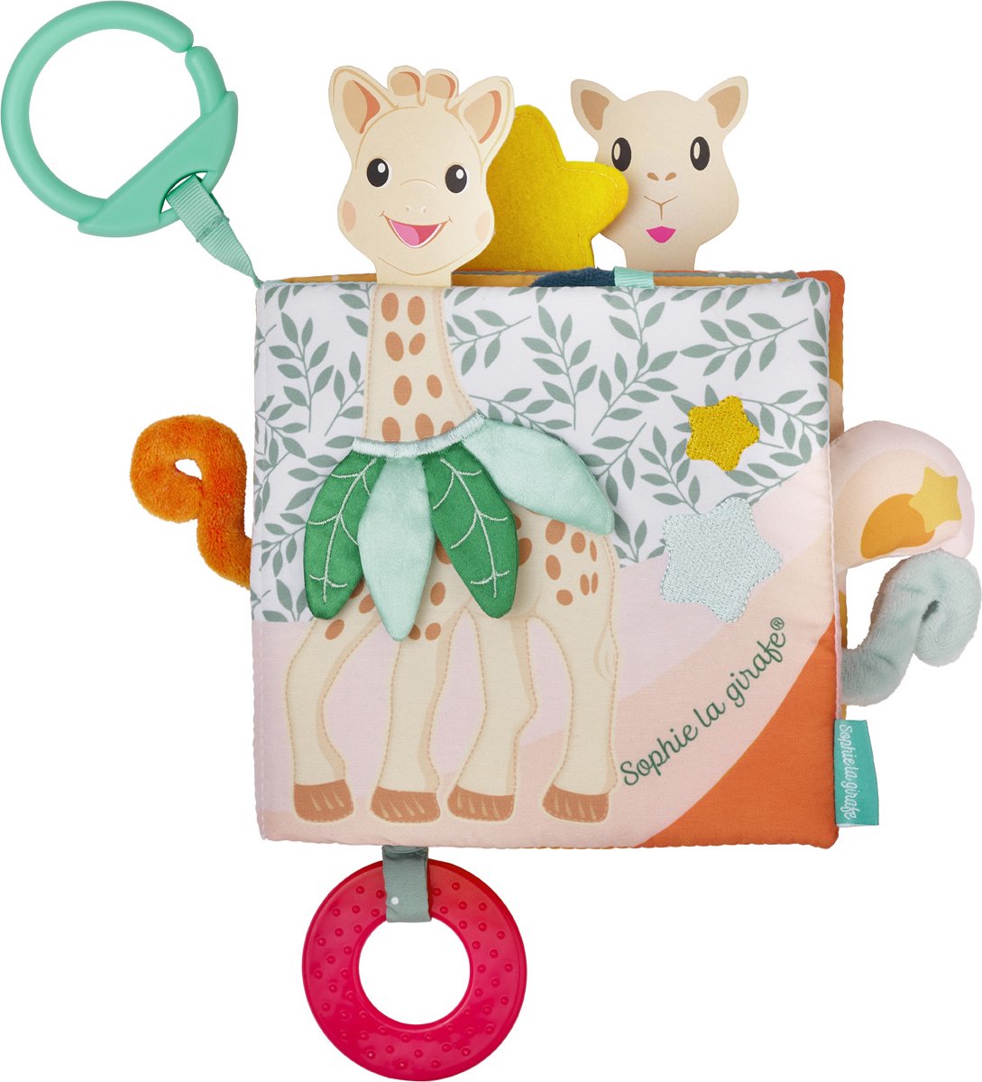Sophie giraffen opdagelsesbog - babybog - babybog - babylegetøj - barselsgave - baby shower gave - fra 3 måneder - 26x25x4 cm