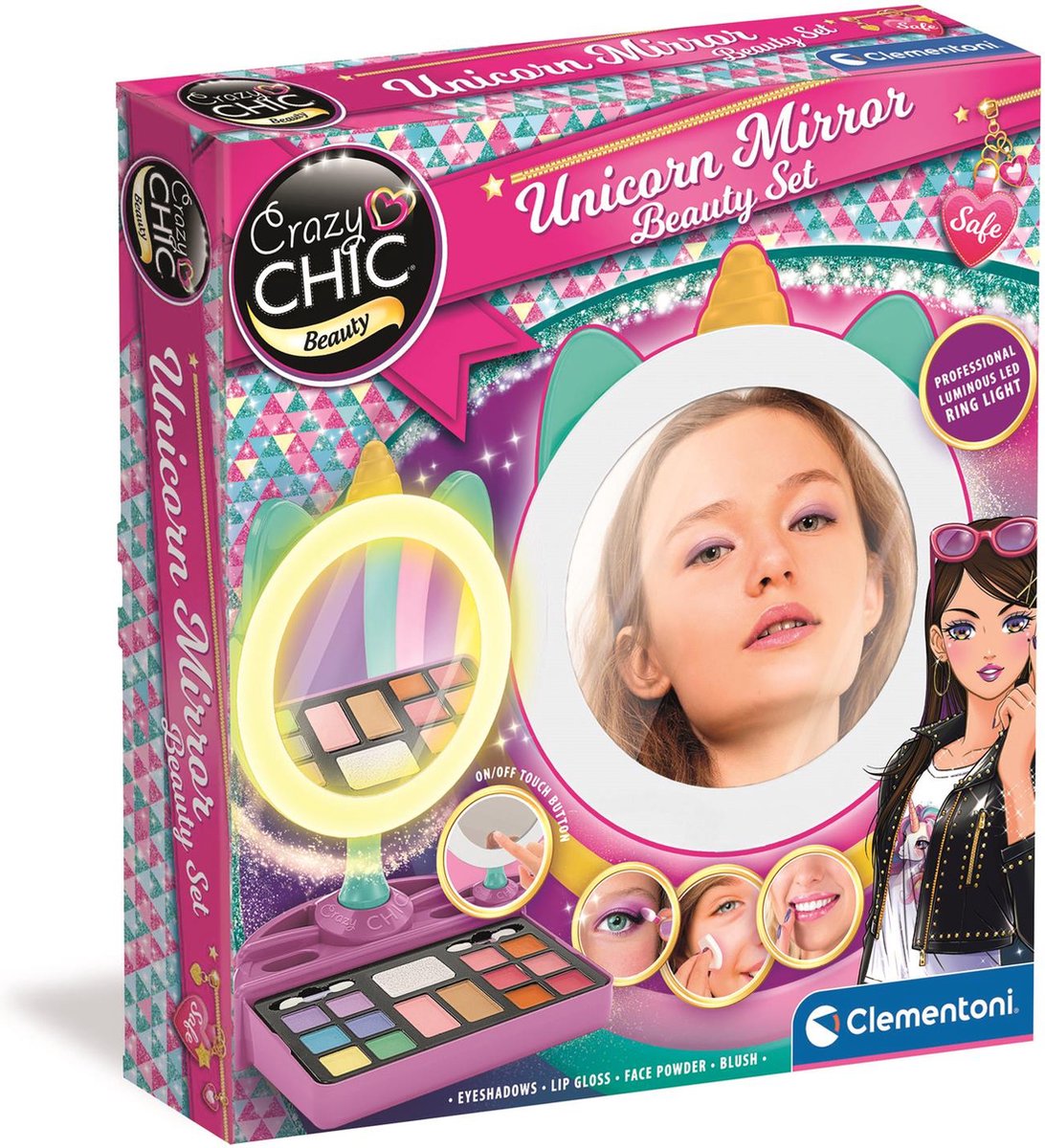Clementoni crazy chic - lysspejl - makeupspejl til børn - opbevaring af make-up - fra 6 år