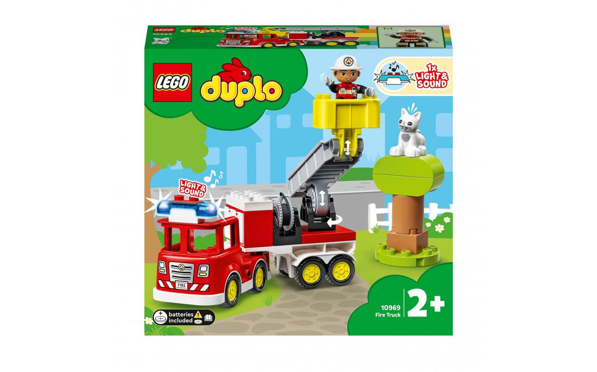 Lego Duplo Brandvæsen stigevogn med træ -10969
