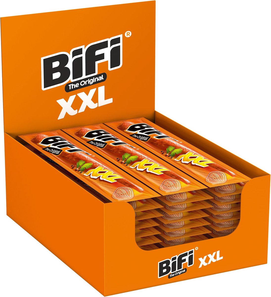 Bifi original xxl - salamistave ekstra store - ideel kødsnack - til ind imellem, på farten eller i madpakken - 30x40g