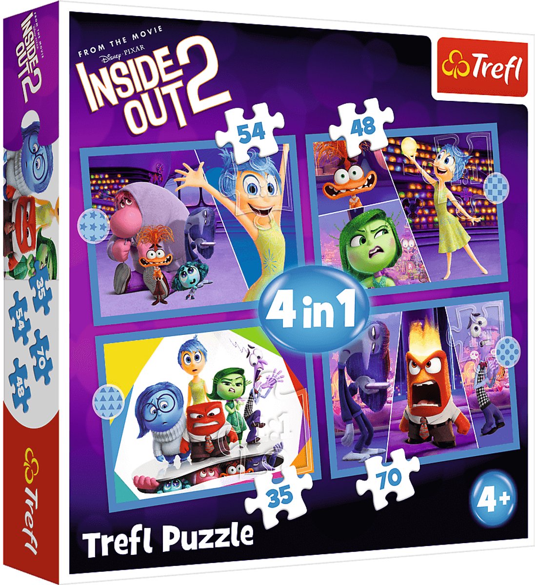 Trefl puslespil disney vrangen ud 2 - følelser regel 4i1 sæt.