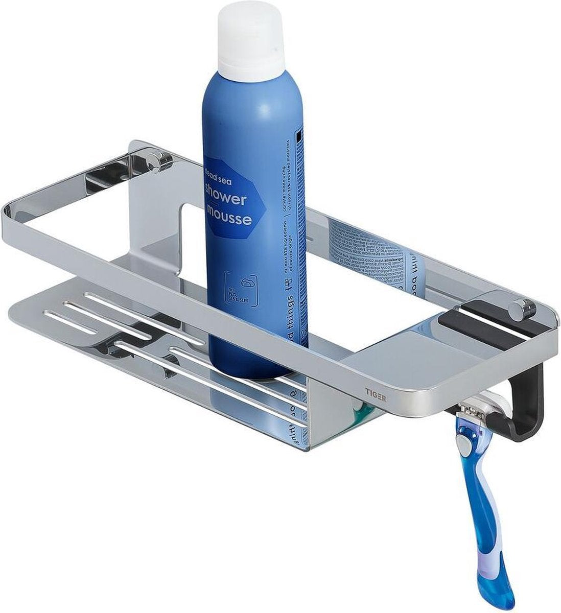 Tiger caddy - bruseholder - brusekurv med krog 32 cm - krom