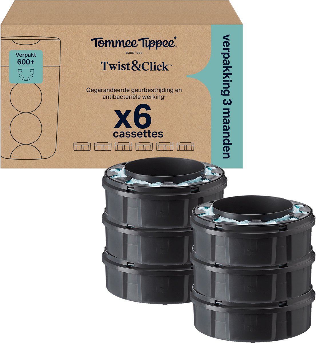 Tommee tippee twist click blespand refill - pakke med 6 - 6 x 10,5 m refill kassetter