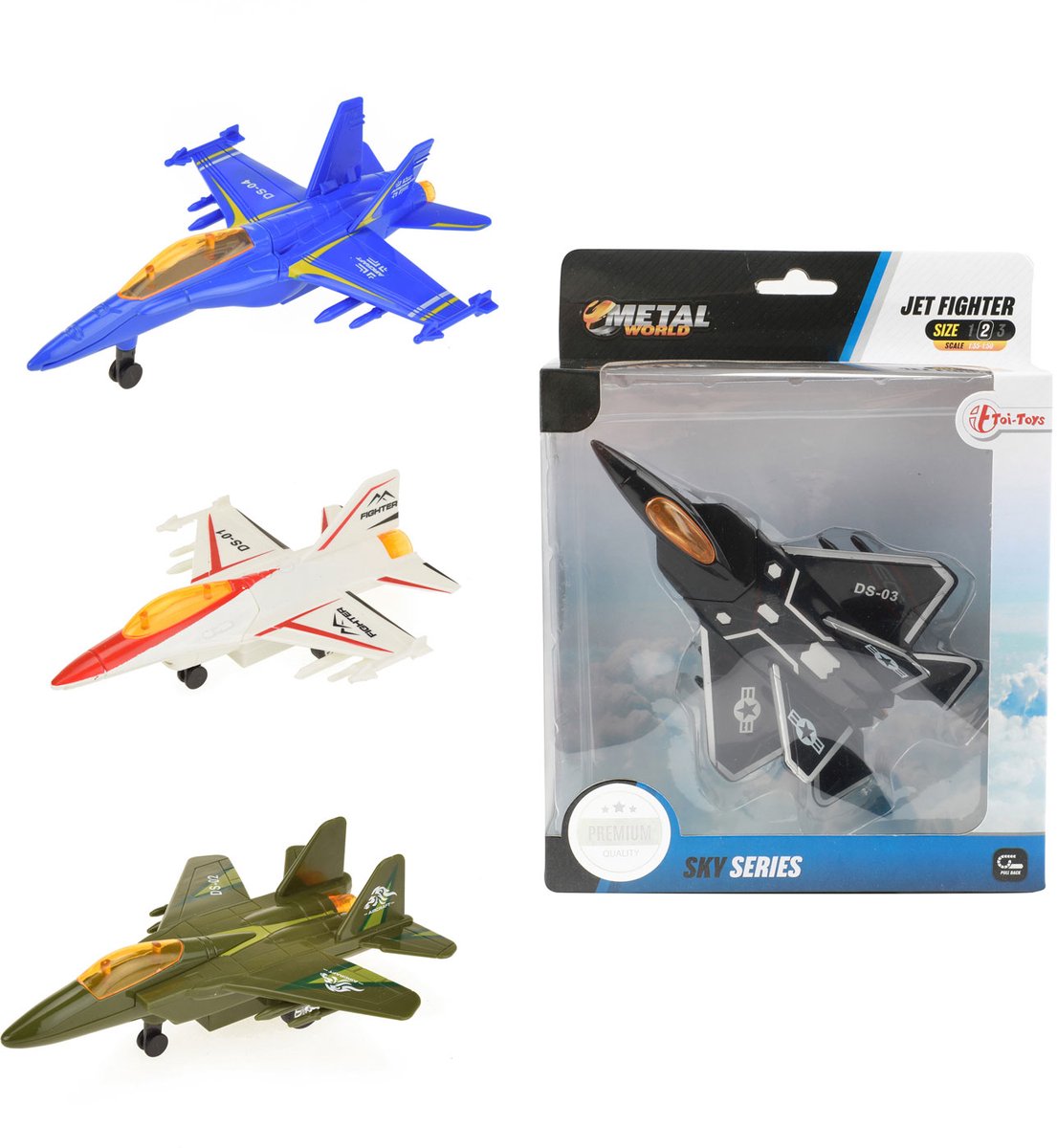 Toi-legetøj toi-legetøj metal pullback flyvemaskine (1 stk) assorteret