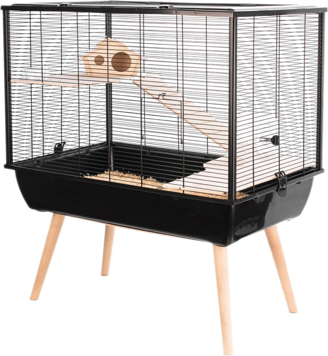 Zolux neo silta gnaverbur - dyreindhegning - sort - 78 x 48 x 87,5 cm