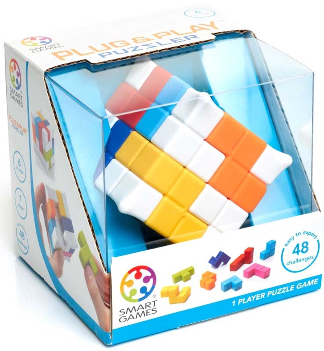 Smartgames - plug play puslespil (48 opgaver) - fidget legetøj - kube puslespil