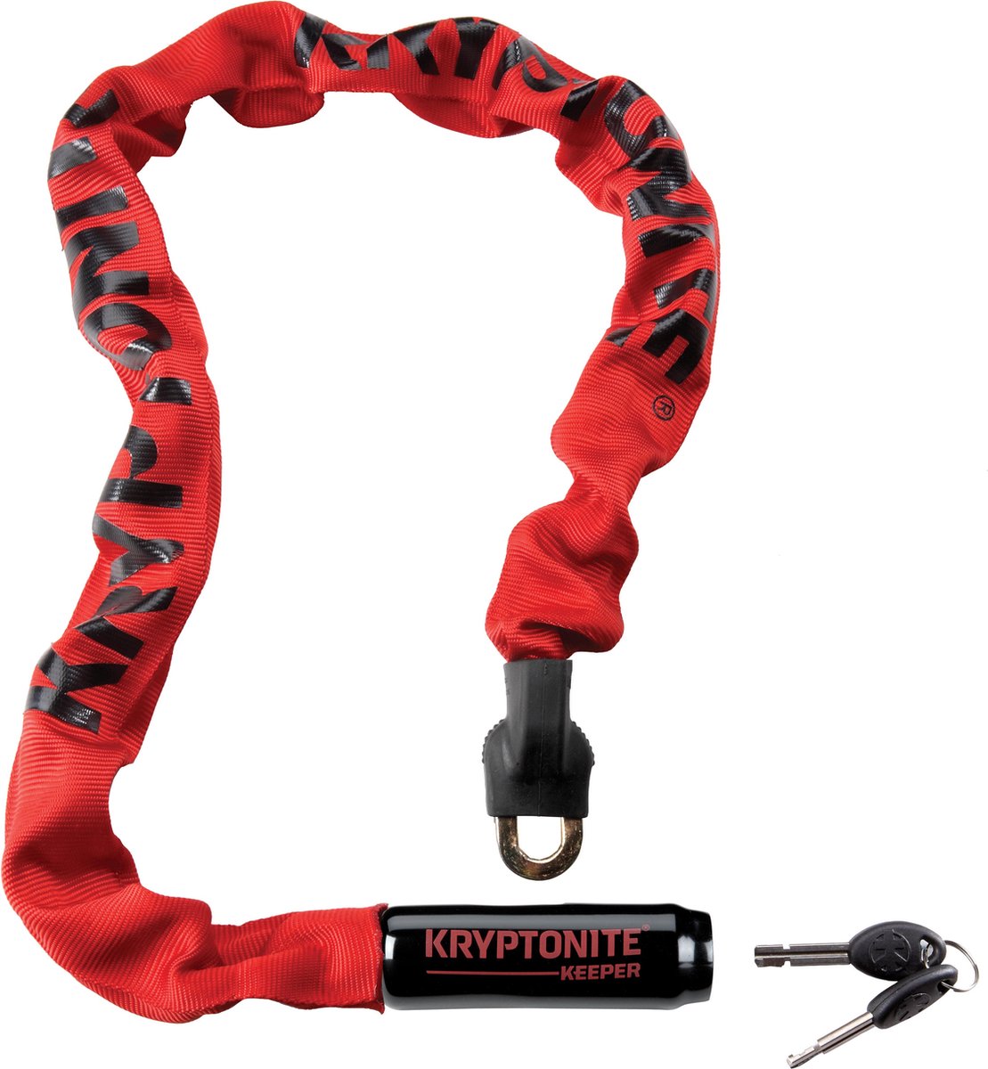 Kryptonite keeper 785 kæde med integreret lås - cykelkædelås - cykellås med kæde til elcykel - 85 cm - stål - rød
