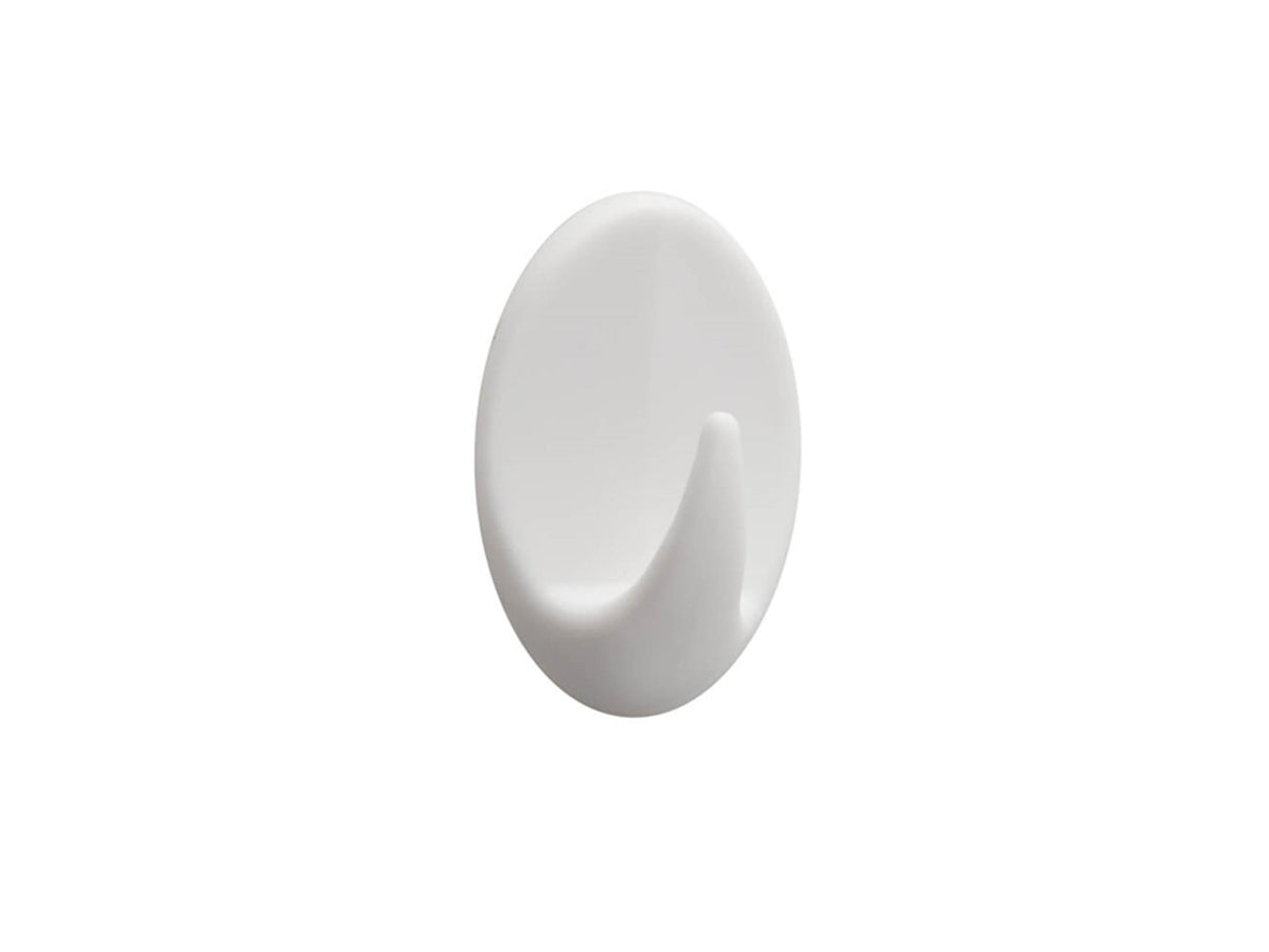 Tiger baseline selvklæbende krog oval s hvid plastik sæt med 6 stykker 17x27x7mm