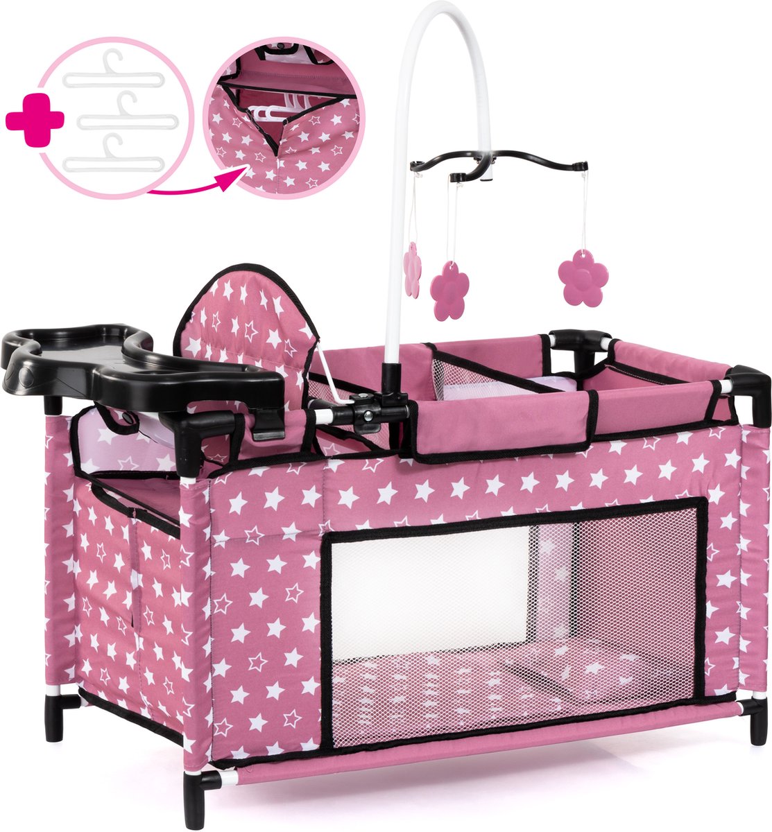 Bayer design multiseng til dukker op til 46 cm mørk pink