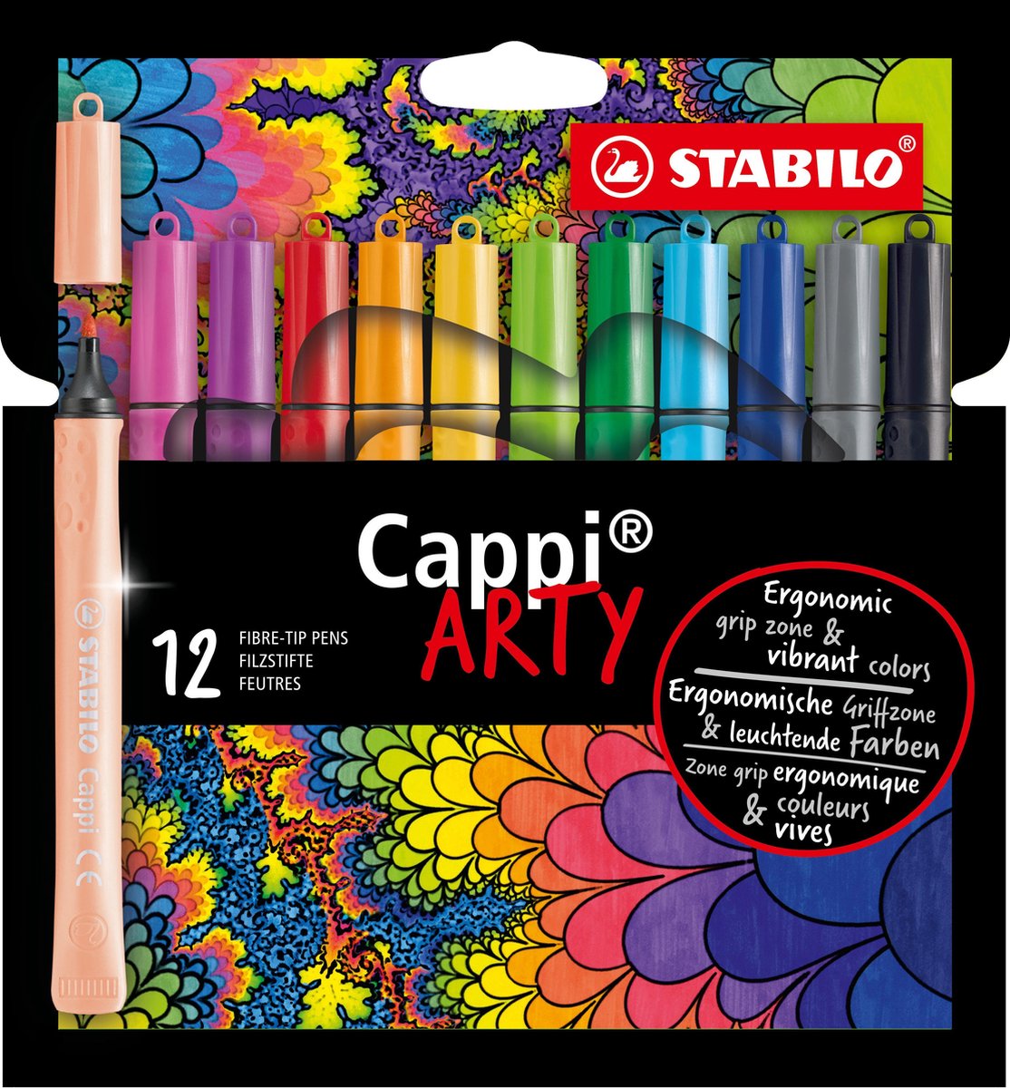 Stabilo cappi arty tuschpenne, 12 stykker i etui