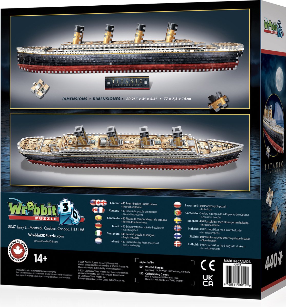 Wrebbit titanic - 3D puslespil - 440 brikker