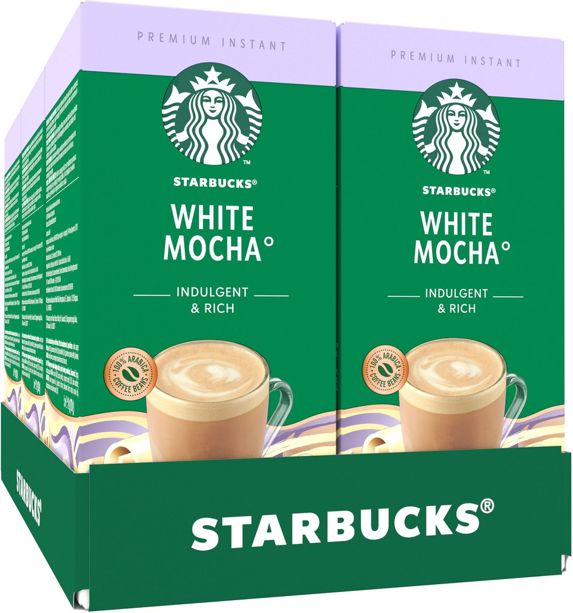 Starbucks hvid mokka instant kaffe - 6 æsker x 5 poser
