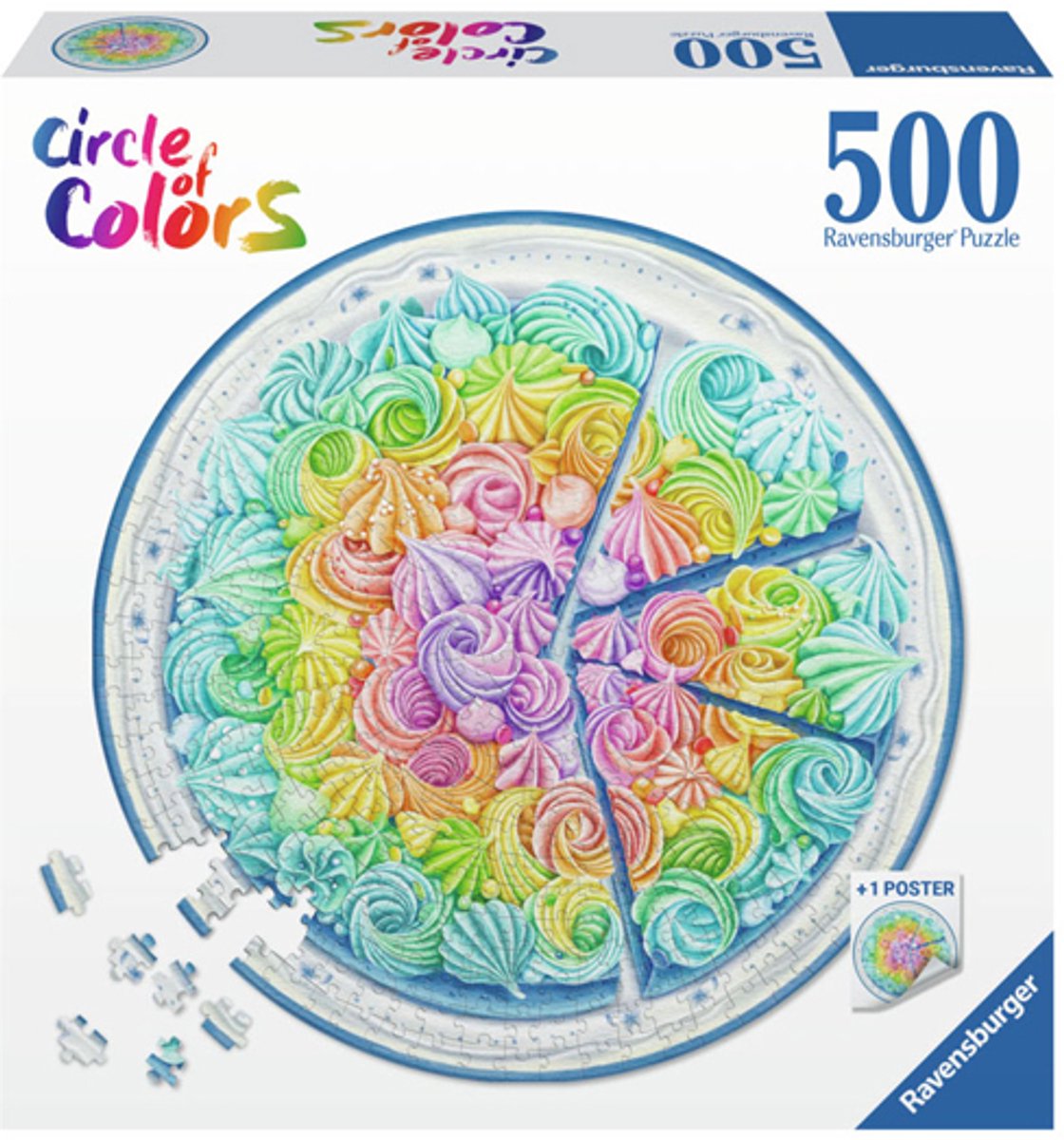 Ravensburger puslespil cirkel af farver regnbuekage - puslespil - 500 brikker