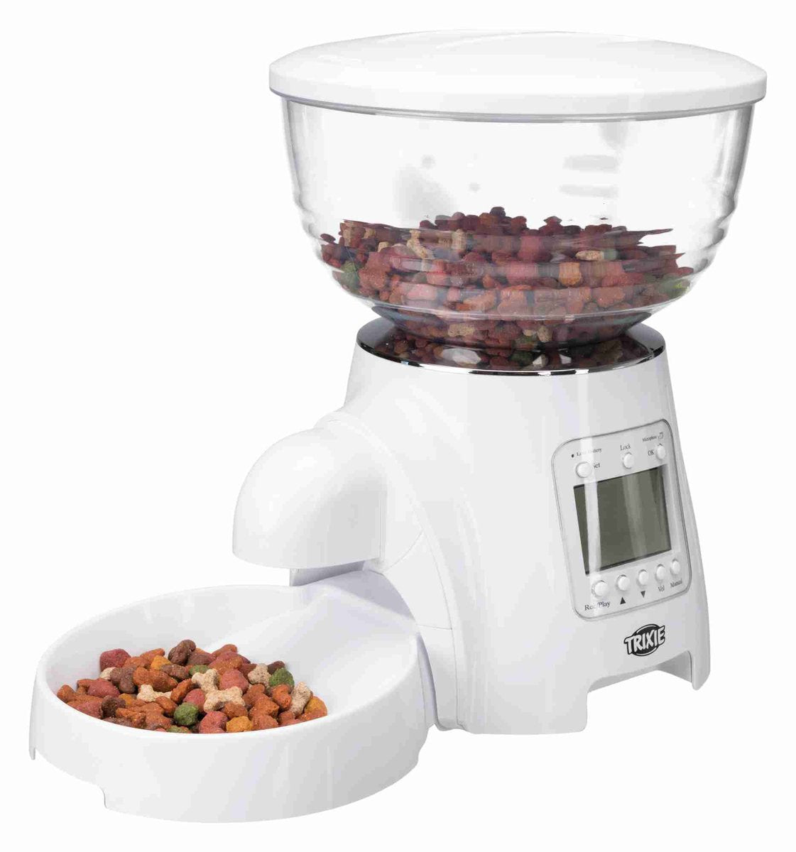 Trixie tx7 - automatisk maddispenser - 5 liter - tørfoder - stemmefunktion