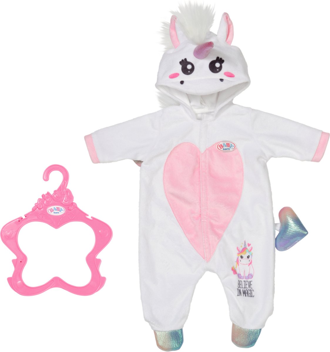 Baby born unicorn onesie - dukketøj 43cm