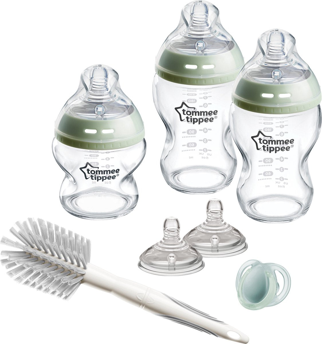 Tommee tippee naturlig start glassutteflasker startsæt - 150 ml og 250 ml flasker til nyfødte babyer 0m+