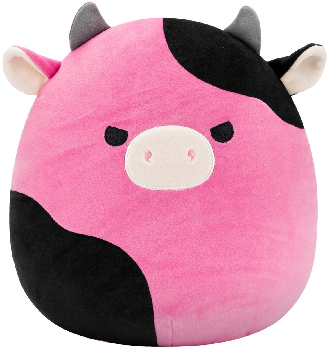 Squishmallows - pollyanna - sort og pink ko med drilske øjne 30 cm plys