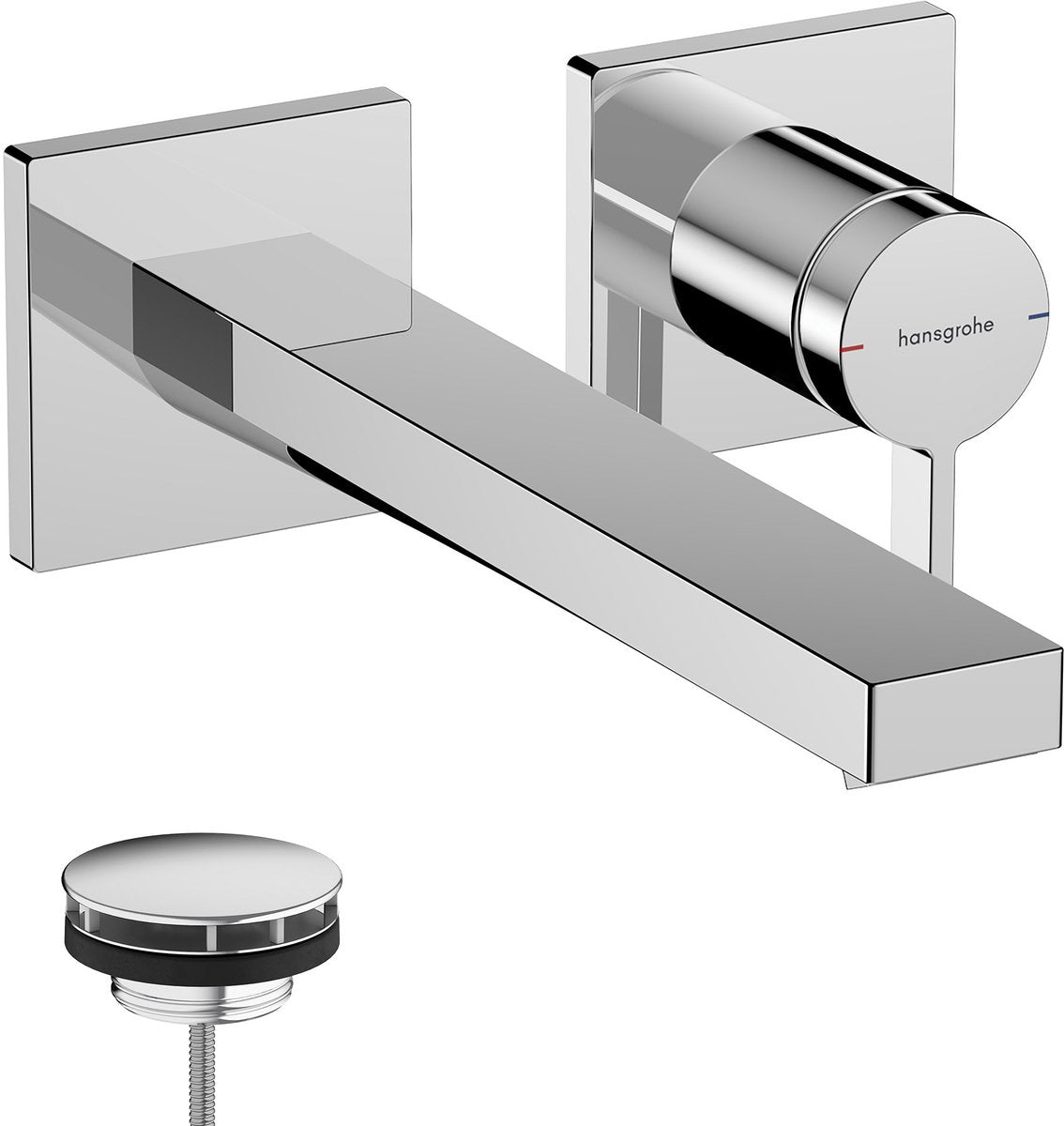 Hansgrohe tecturis e enkeltgreb - indbygget håndvaskhane - til vægmontering - 22,5 cm tud - krom