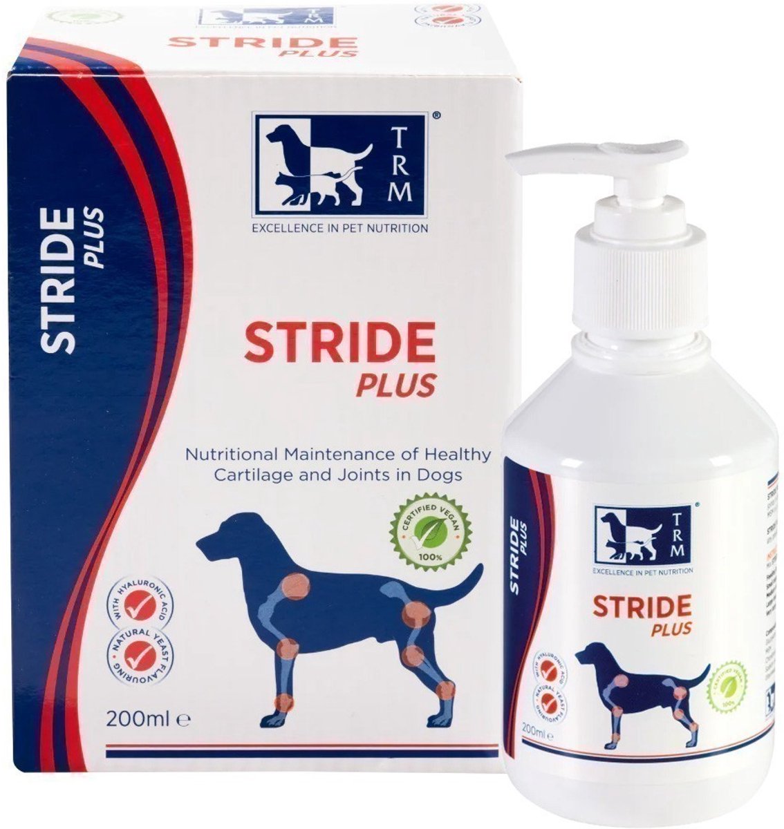 Trm stride plus - supplement hund - led - glucosamin - 200 ml