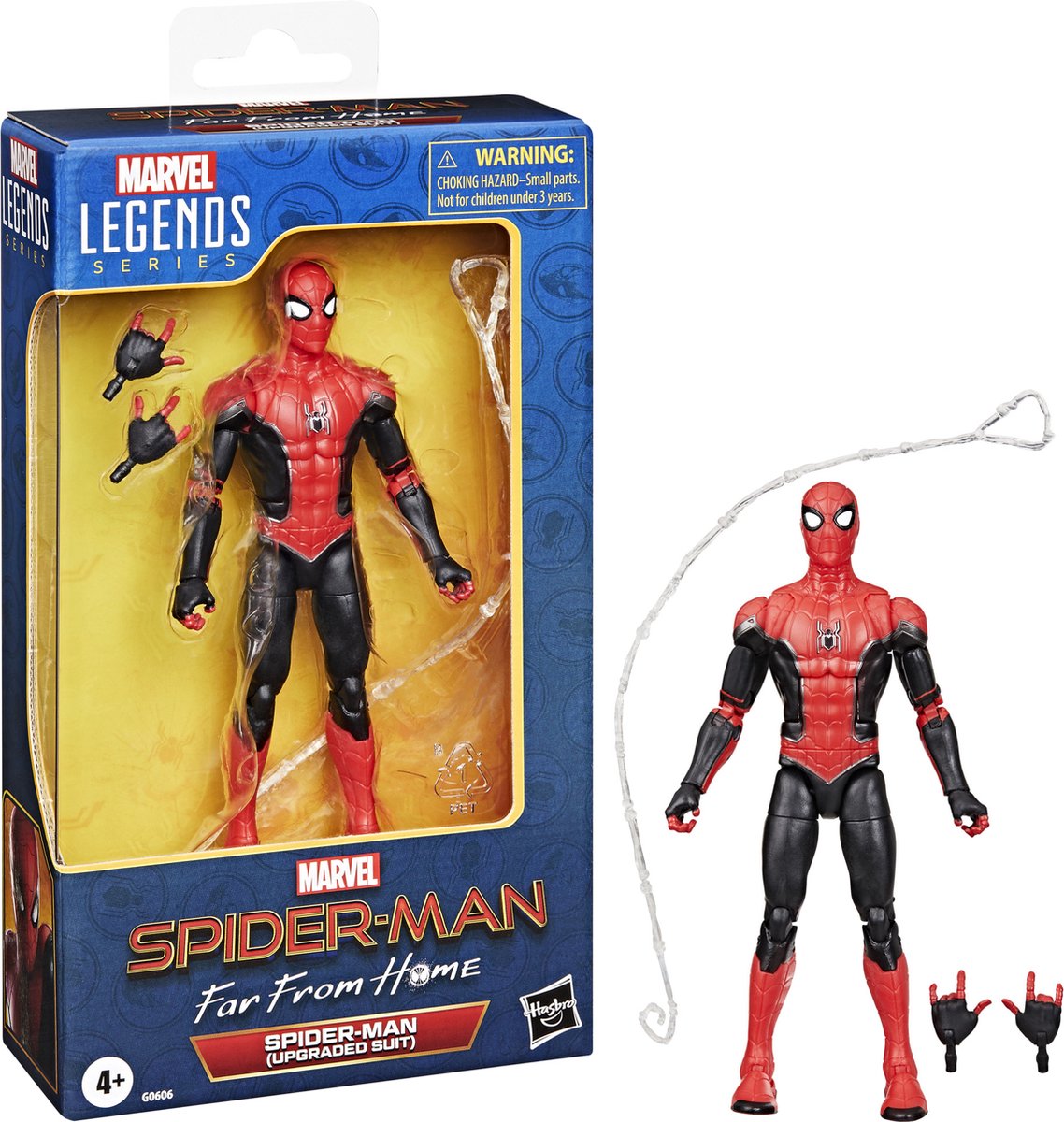 Hasbro marvel legends-serien spider-man (opgraderet jakkesæt) fra spider-man: langt hjemmefra, actionfigur