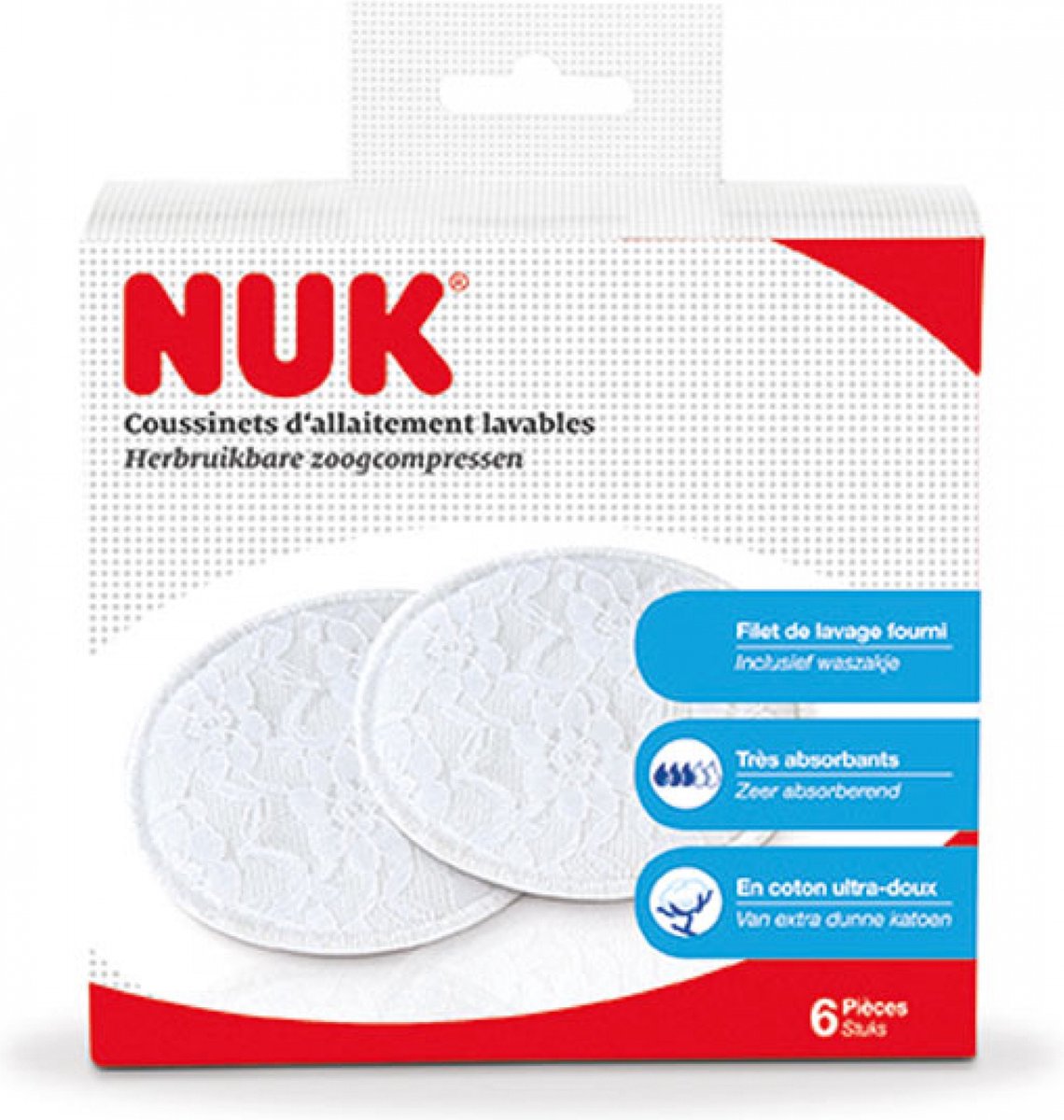 Nuk vaskbare ammeindlæg 6 puder