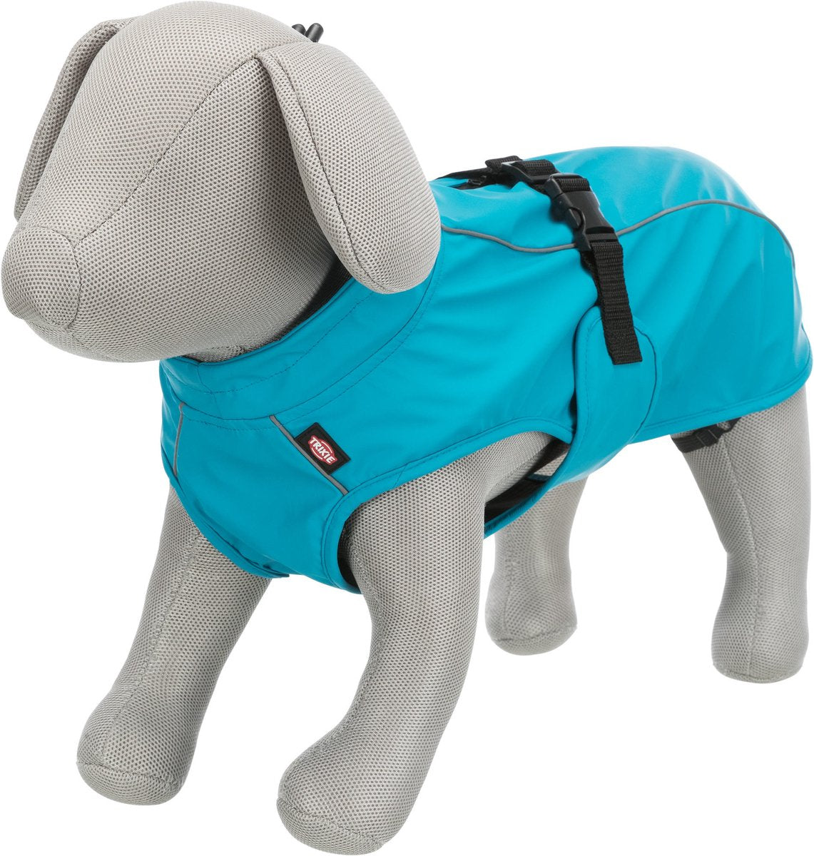 Trixie regnfrakke hund - vimy - blå - ryg 50 cm, mave 48 66 cm