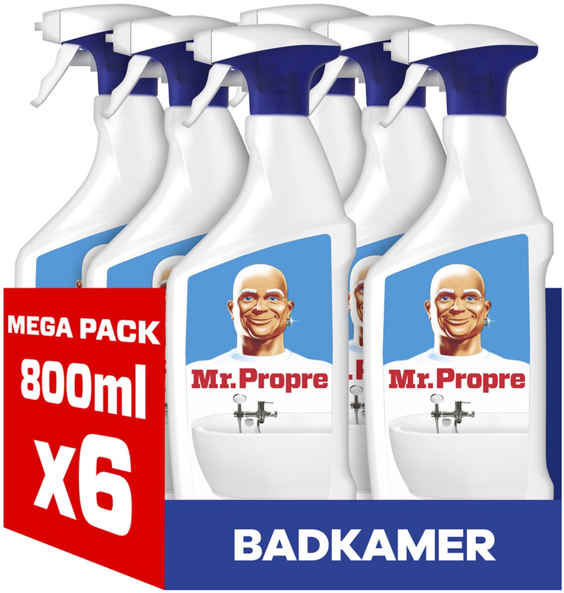 Hr. propre mr. propre badeværelsesrengøringsspray - hvid blomst - 6x800ml
