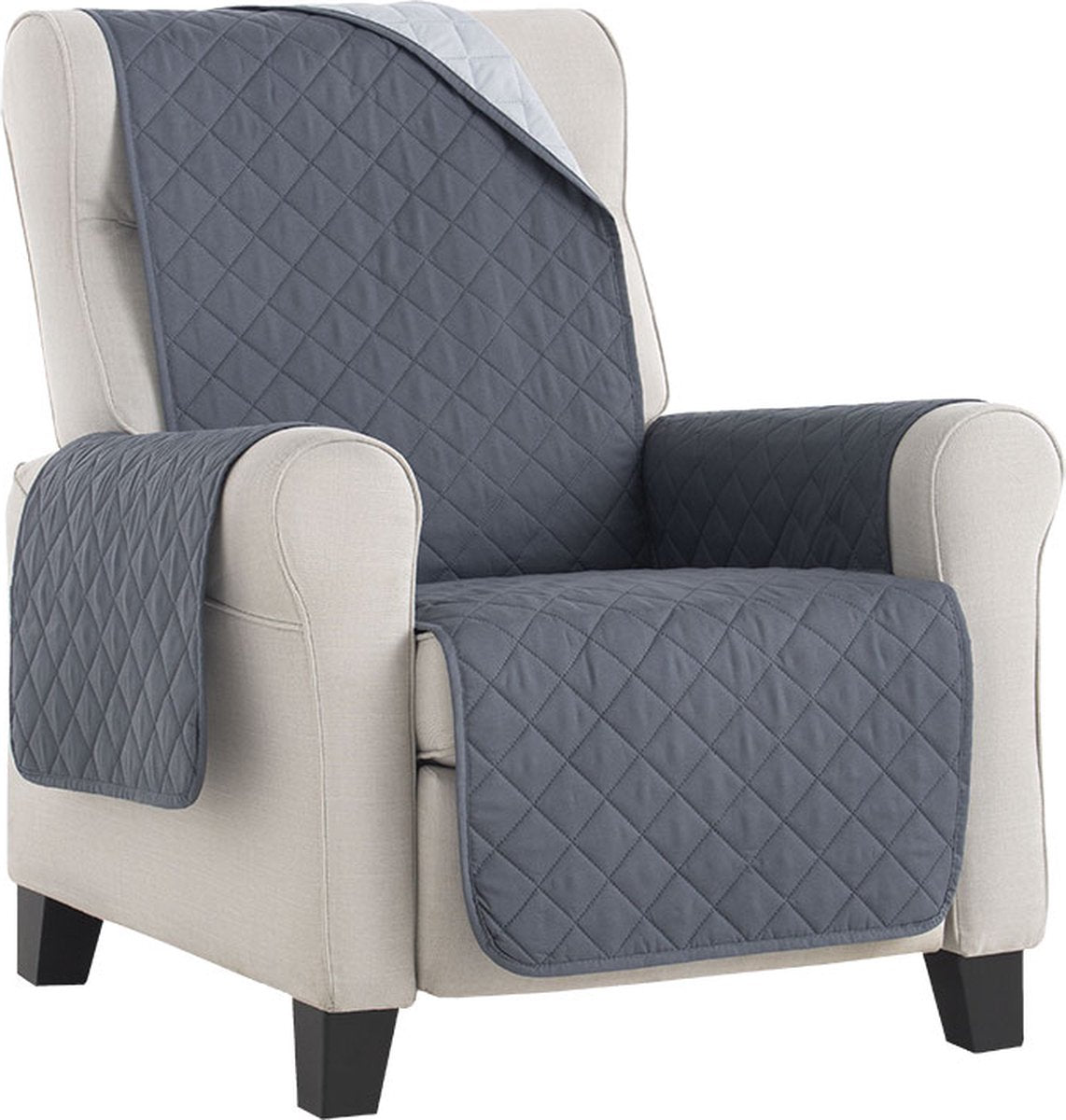Bellmarti duo quilt - lænestolsbeskytter grå - 55 cm bred