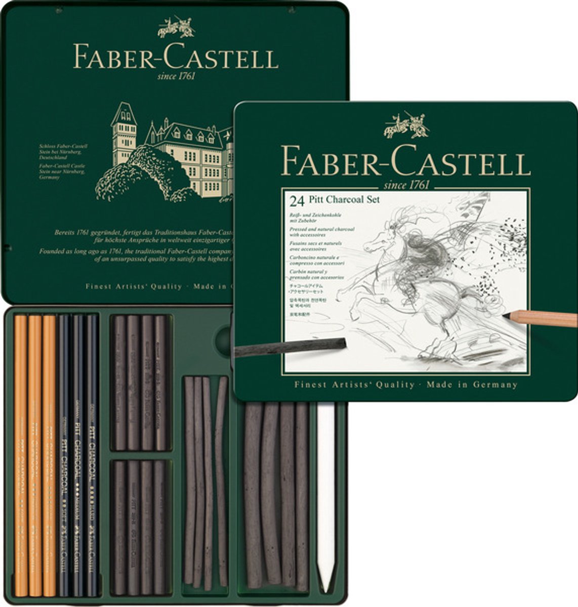 Faber-castell kulsæt - pitt monokrom 24-delt - fc-112978