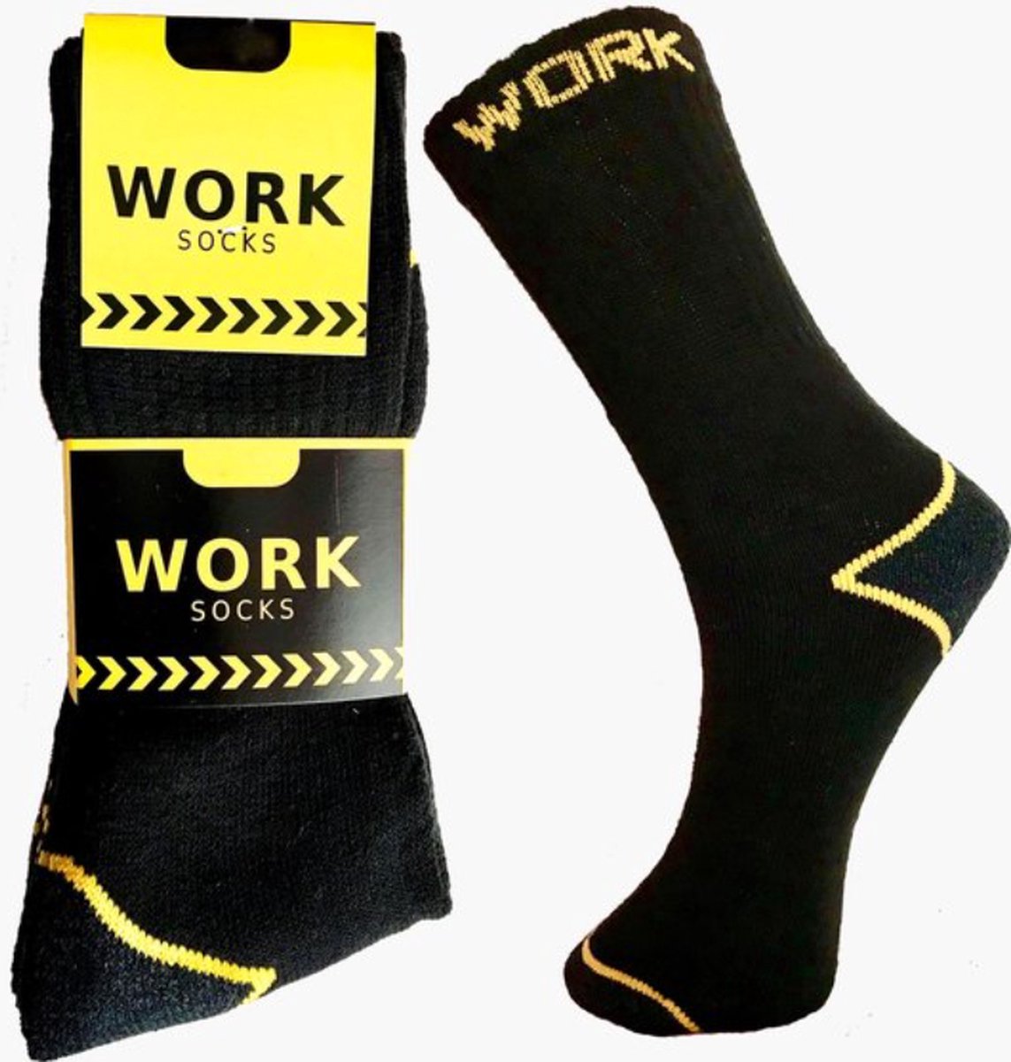 Work werksokken - 5 paar - zwart - 43-46