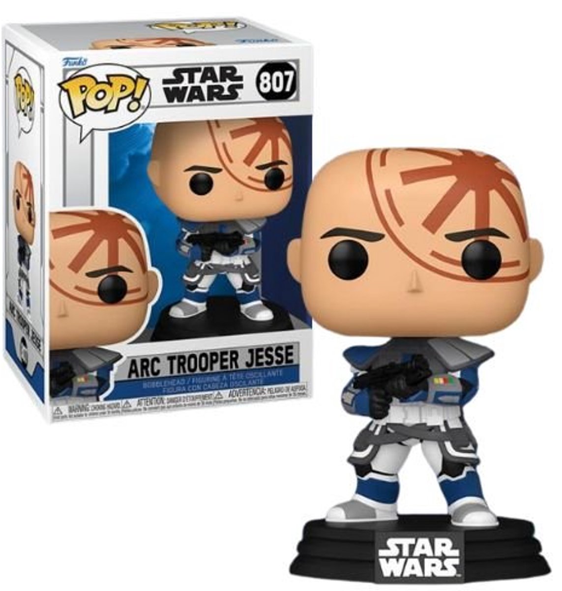 Funko star wars arc trooper jesse (chase edition mulig!) vinyl figur 807 unisex pop! - neutral - standard