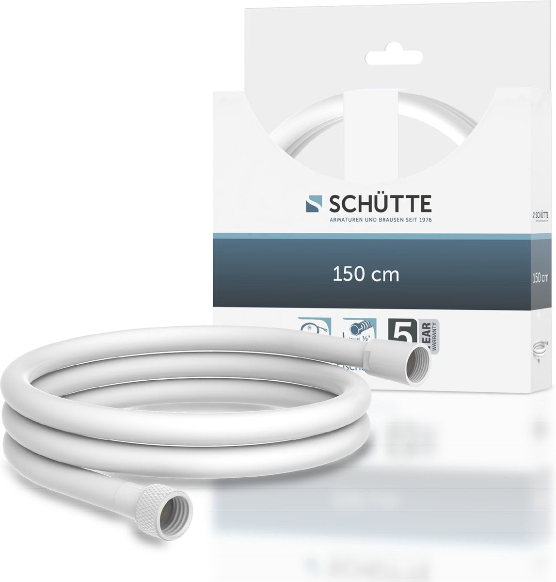 Schütte bruseslange - plastik - 150 cm - hvid