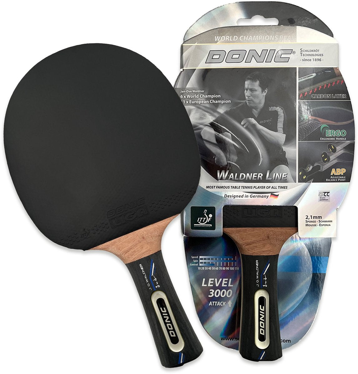 Donic Schildkröt bordtennisbat Waldner 3000 attack sort