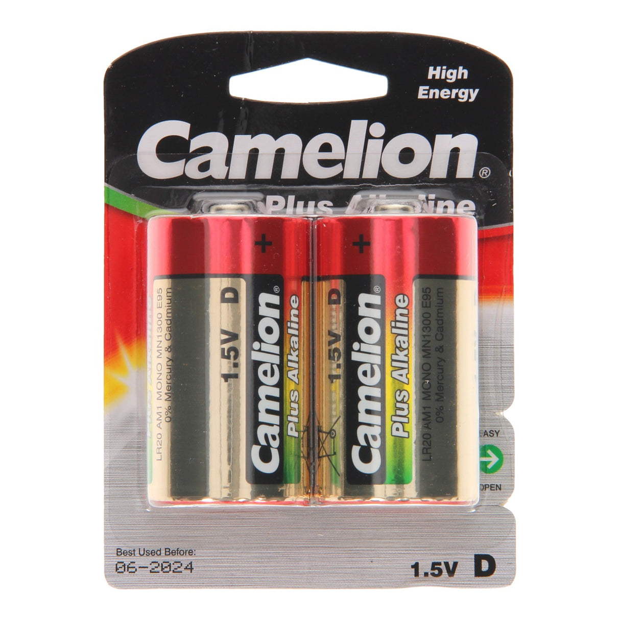 Battery Sales Europe Plus Batteri Alkaline D LR20, 2 stk.