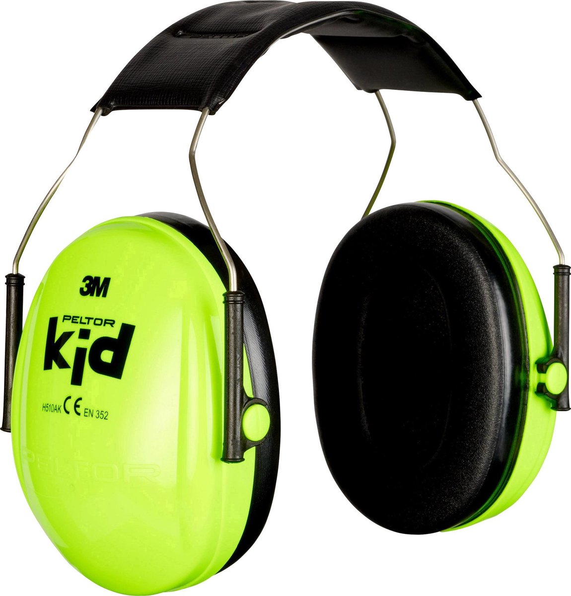 Peltor kid - høreværn til børn - snr 27 db - neongrøn