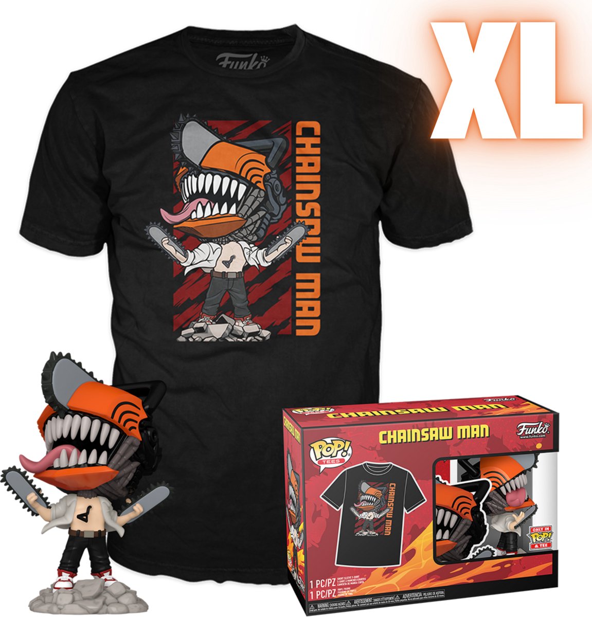 Funko pop! tee box motorsav mand - motorsav mand eksklusiv - xl
