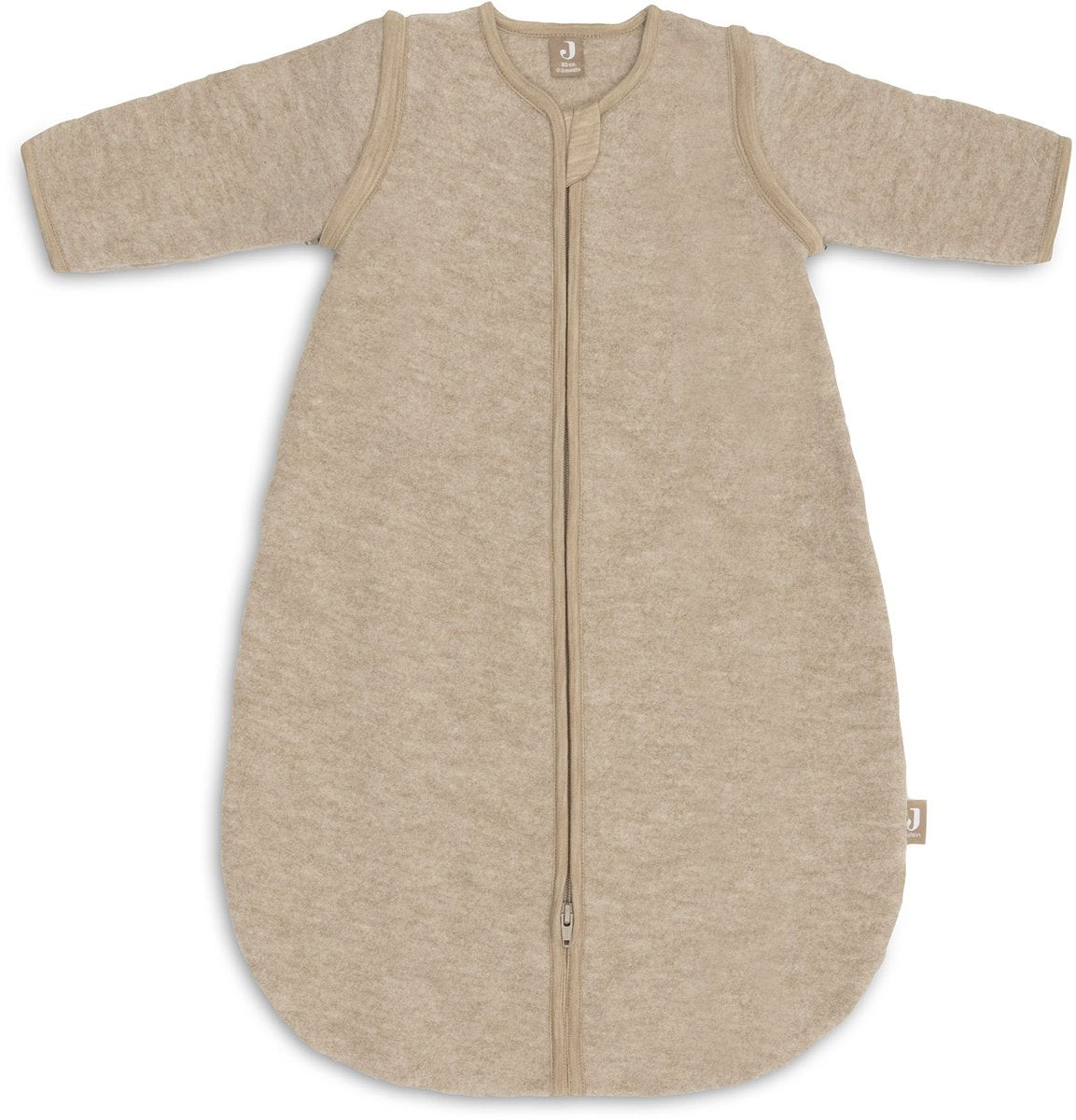Jollein slaapzak met afr. mouw rond 60cm merino wol felted natural