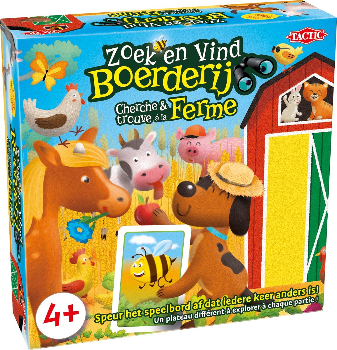 Taktisk søg og find gård - brætspil - foldbare lader - 17 spillefigurer - fra 4 år
