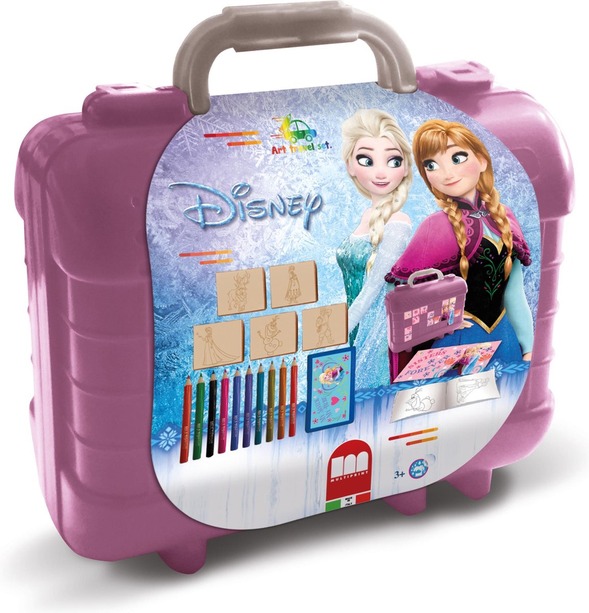 Multiprint Disney Frozen - kuffert - 5 frimærker + 10 blyanter