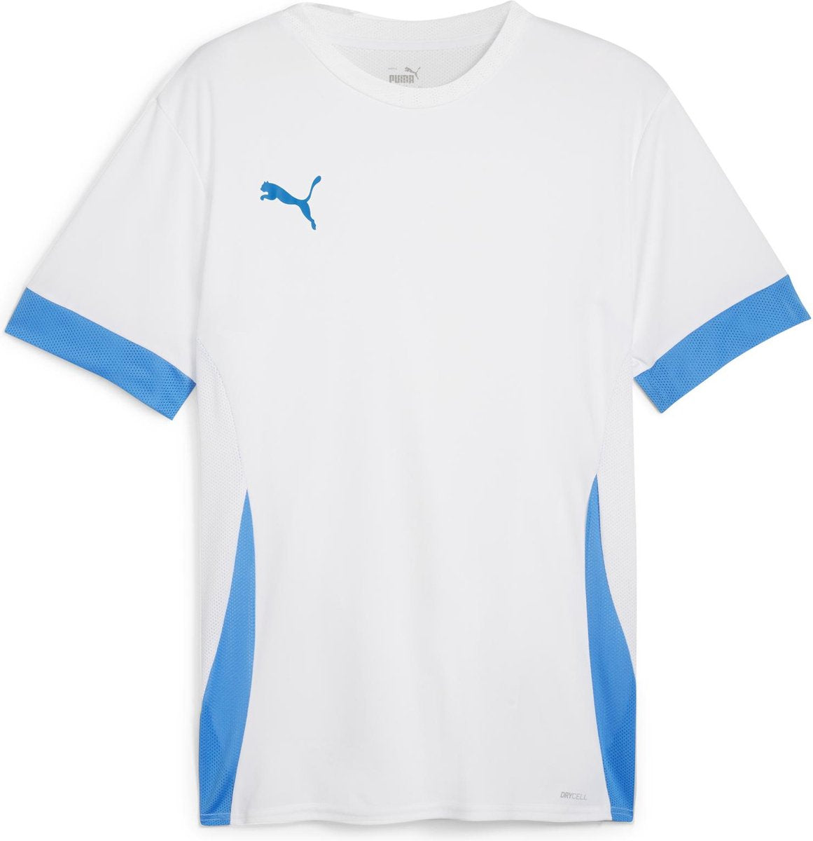 Puma teamgoal matchday trøje herre sportstrøje - hvid-elektrisk blå limonade