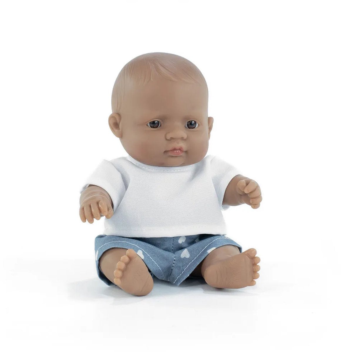Miniland babydukke - latinamerikansk dreng 21 cm - med vaniljeduft - vandtæt - 10 måneder