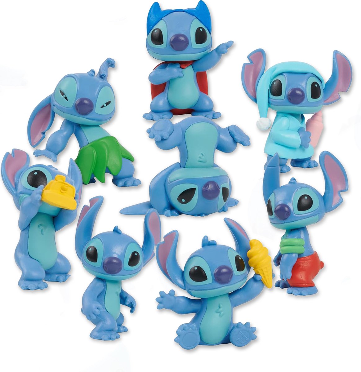 Bare spil Disney stitch - sæt med 8 stitch play figurer