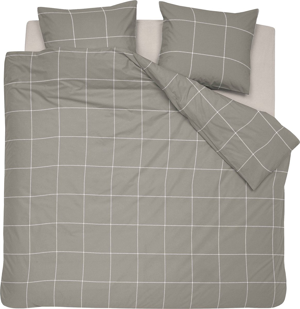 Cinderella robyn - dekbedovertrek - satijn - 240x200 220 cm - taupe + 2 kussenslopen 60x70