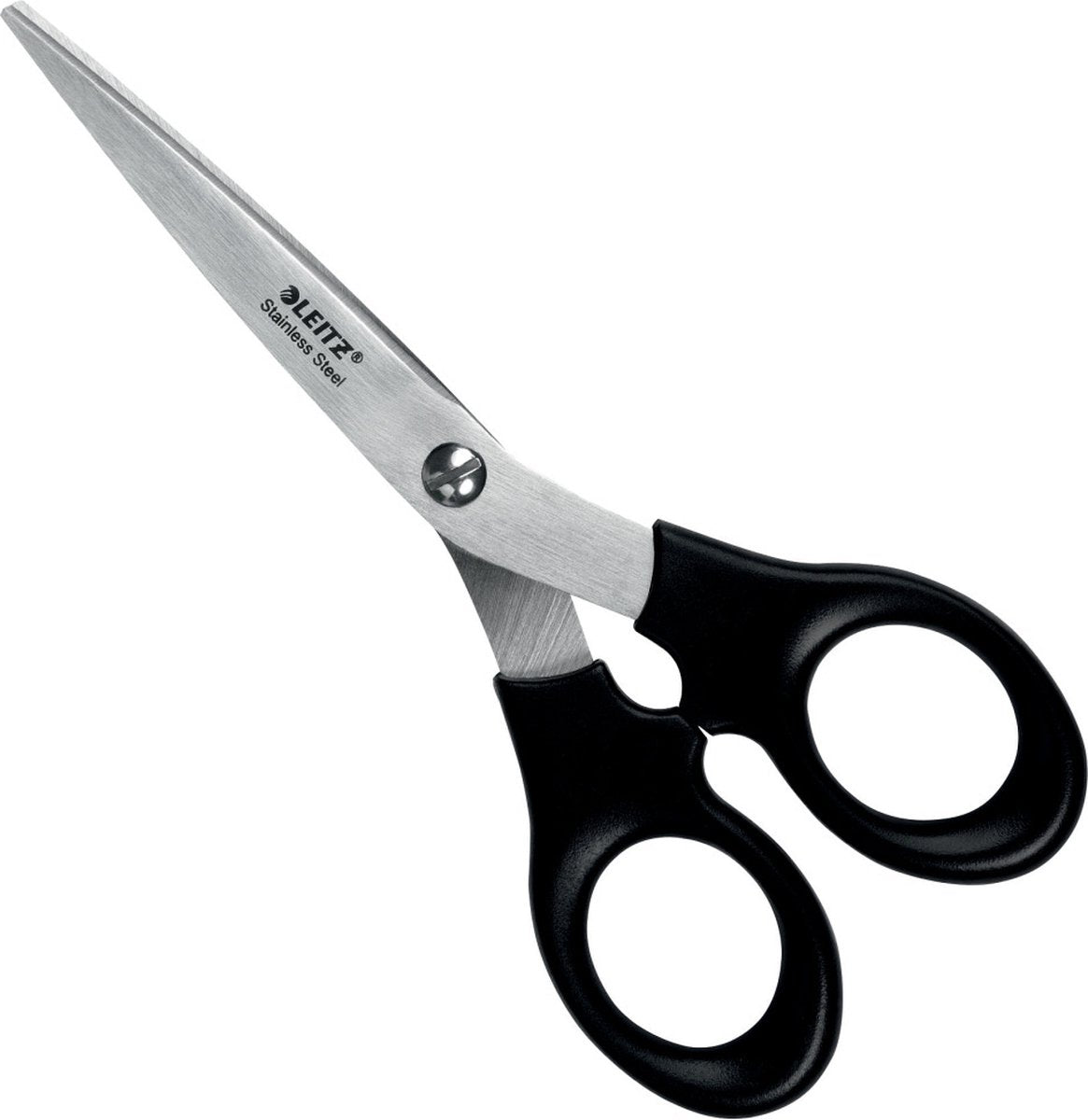 Leitz saks i rustfrit stål - 165 mm - ergonomisk håndtag - sort