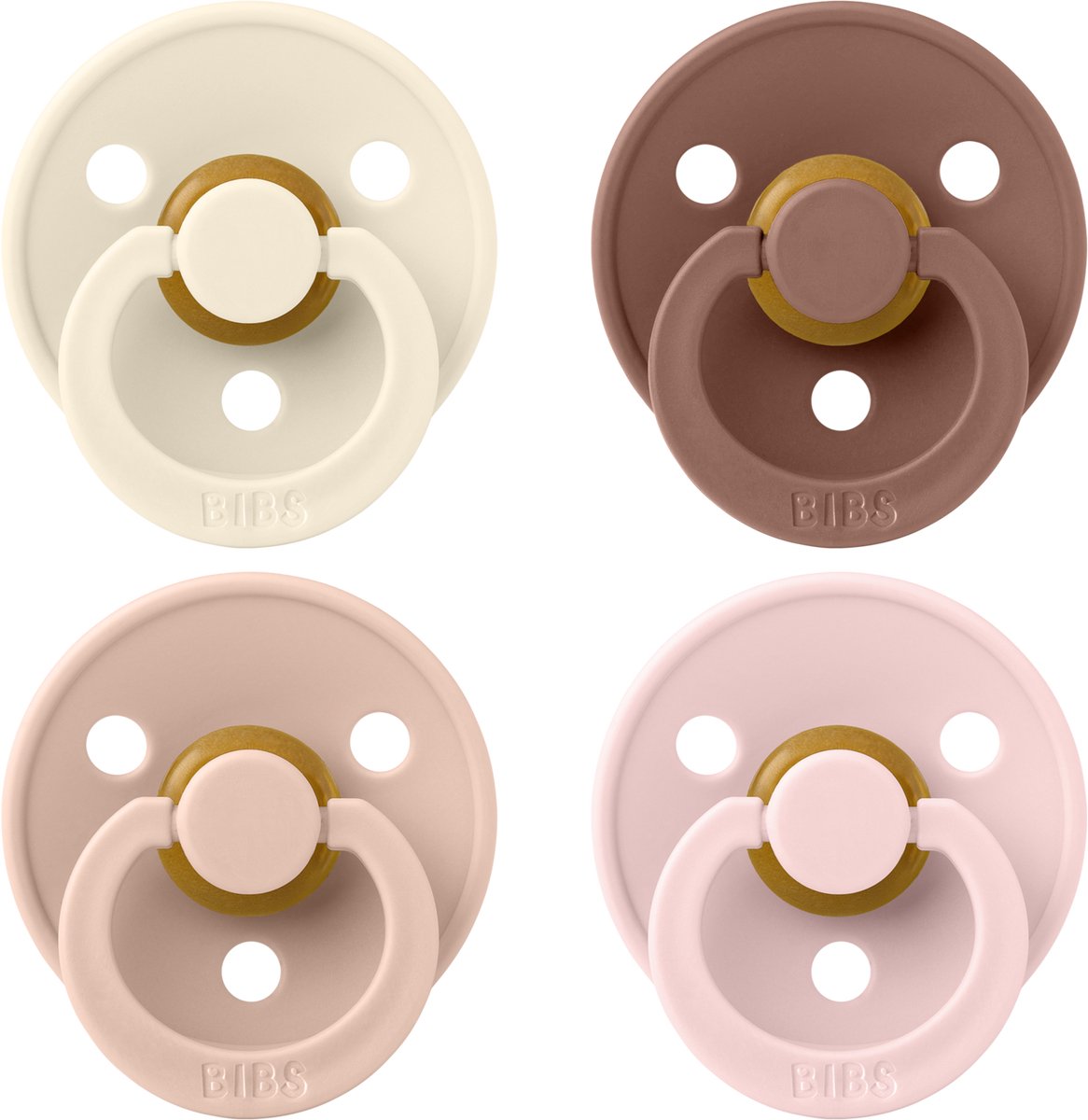 Hagesmække – sutter – farve – 4 pakninger – rund – elfenbensfarvet blush woodchuck blomst – str. 2