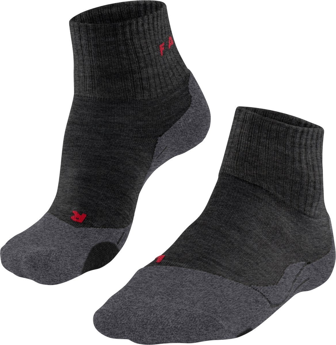 Falke tk2 korte anti-blister tykt uld funktionsmateriale gåstrømper herre grå - str. 39-41